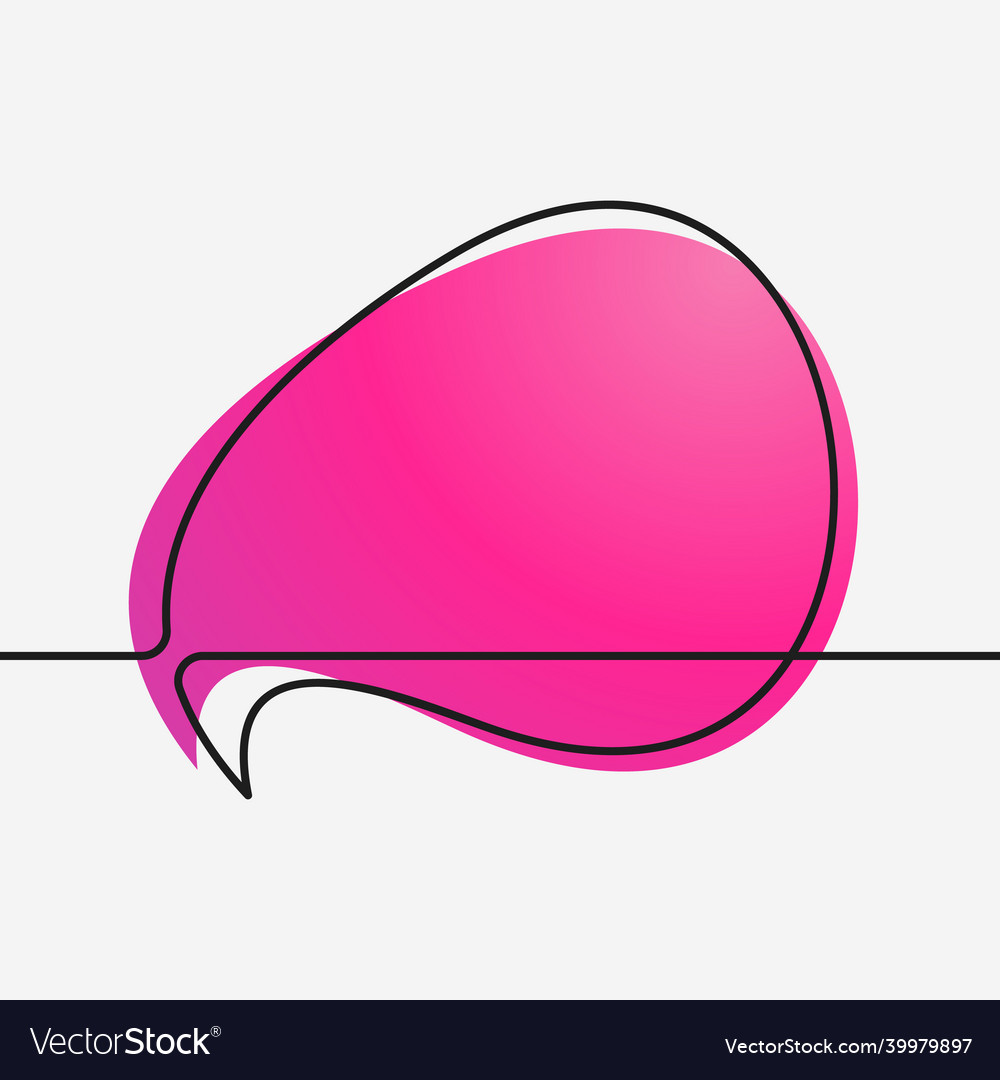 Speech bubble flow liquid shape continuous line vector image Speech bubble flow liquid shape continuous line
