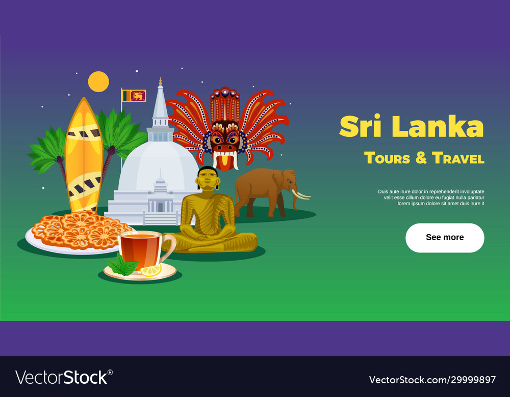 Sri lanka tourism banner Royalty Free Vector Image