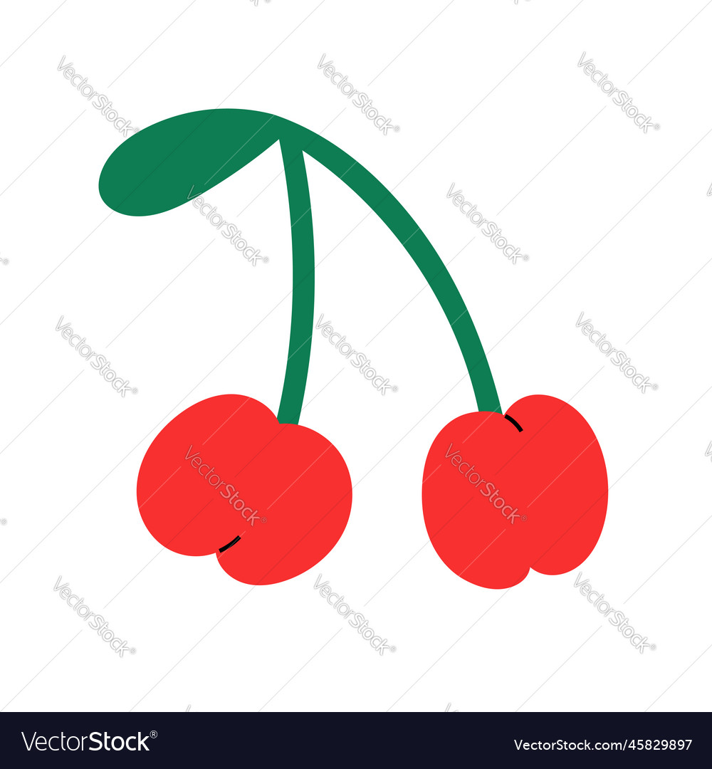 Sweet cherries fruit cartoon doodle