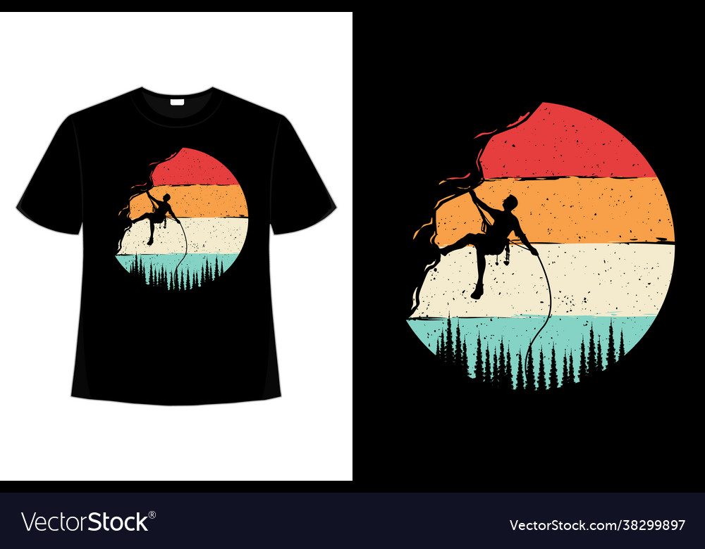 T-shirt climber pine retro style