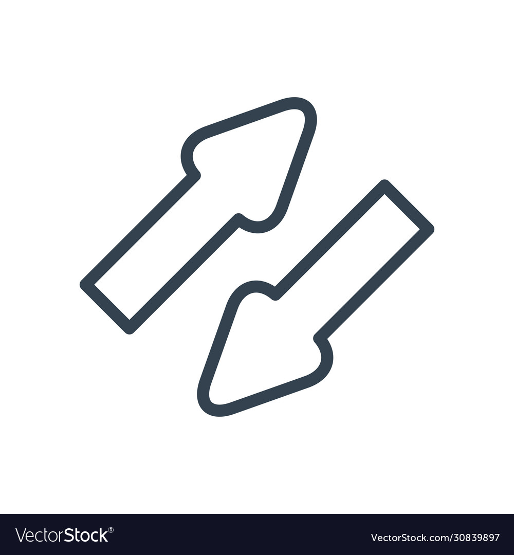 Up and down arrows line style icon design