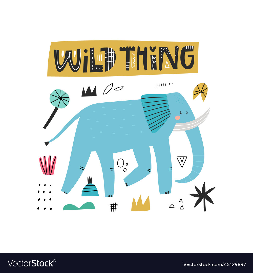 Wild Ding Schriftzug süß blau vector image Wild Ding Schriftzug süß blau