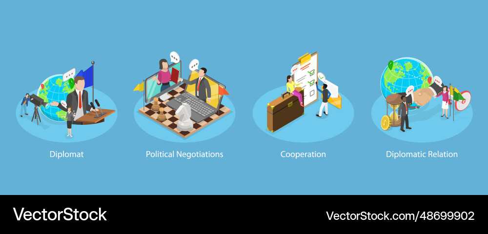 3d isometric flat conceptual Royalty Free Vector Image