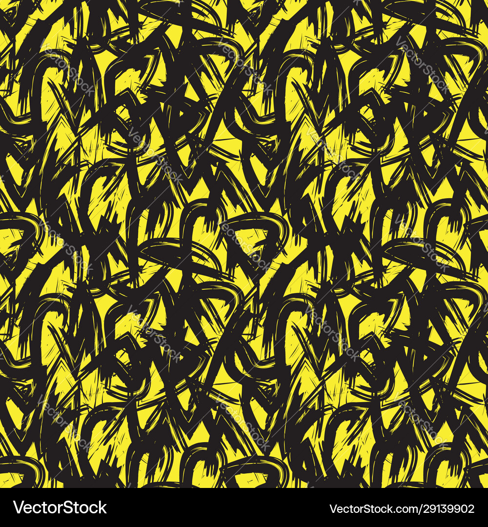 Abstract brush strokes seamless pattern Royalty Free Vector