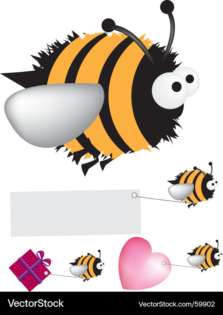 Bee set Royalty Free Vector Image - VectorStock