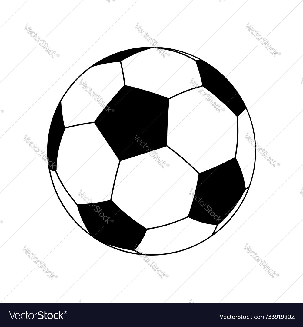 Black and white classic soccer ball in a flat Vector Image