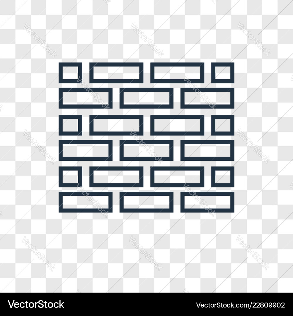 Brick wall concept linear icon isolated Royalty Free Vector