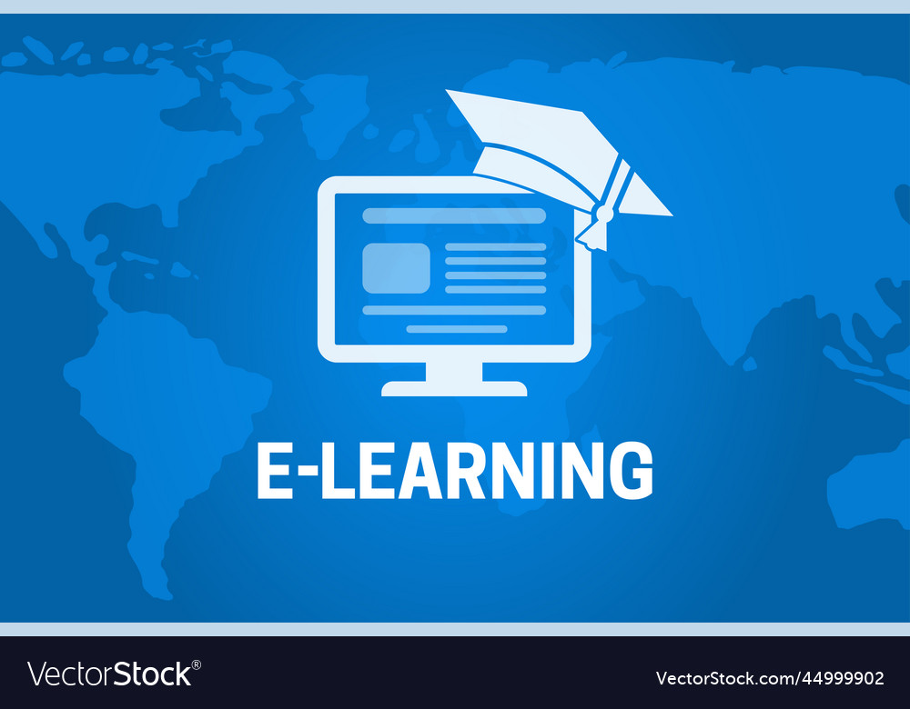 E-learning background banner design vector image E-learning background banner design
