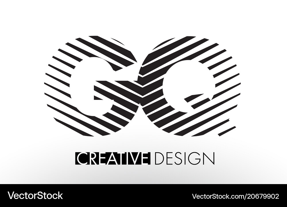 Gq g q lines letter design with creative elegant Vector Image