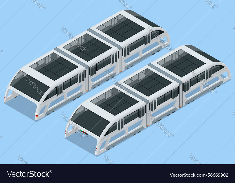 Isometric transit elevated bus in china Royalty Free Vector