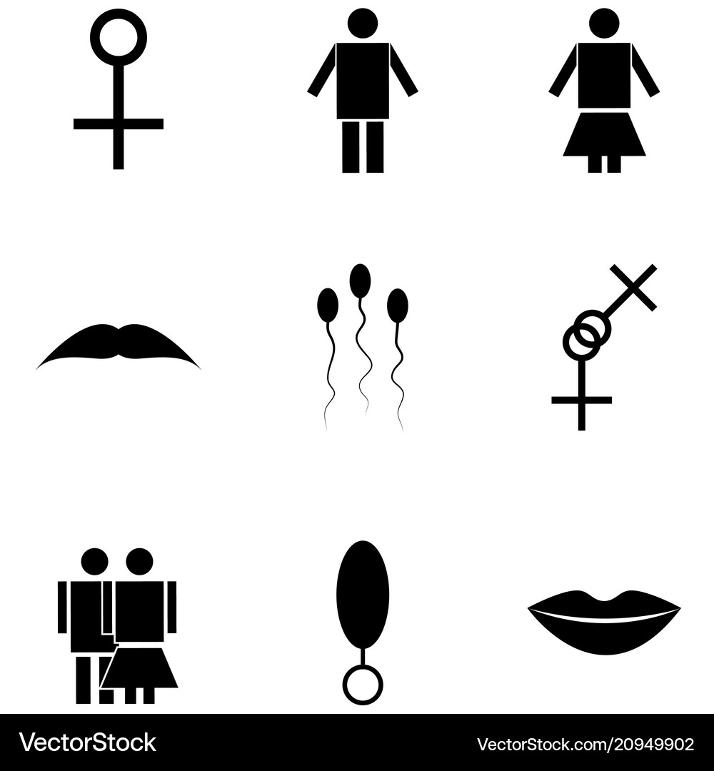 Man and woman icon set Royalty Free Vector Image