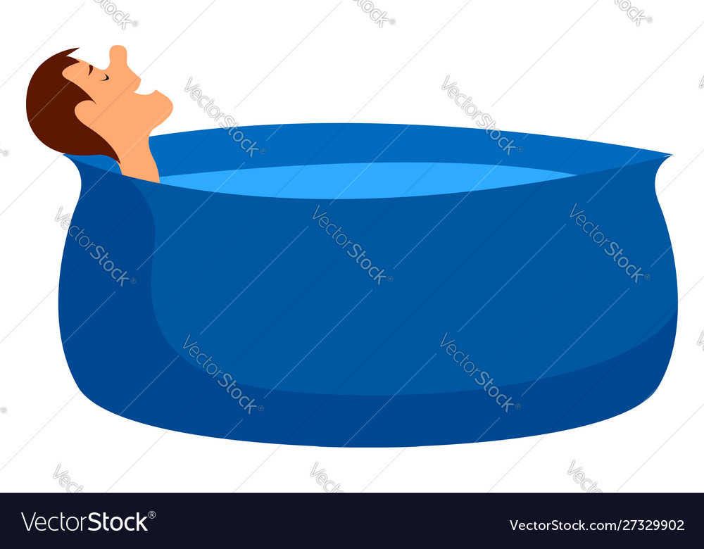 Man in pool on white background Vector Image Man in pool on white background