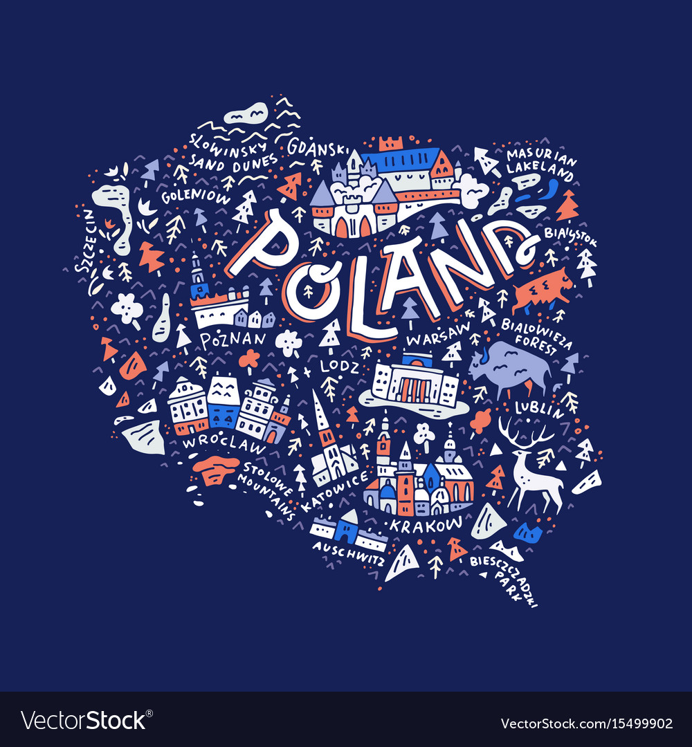 Map poland Royalty Free Vector Image - VectorStock