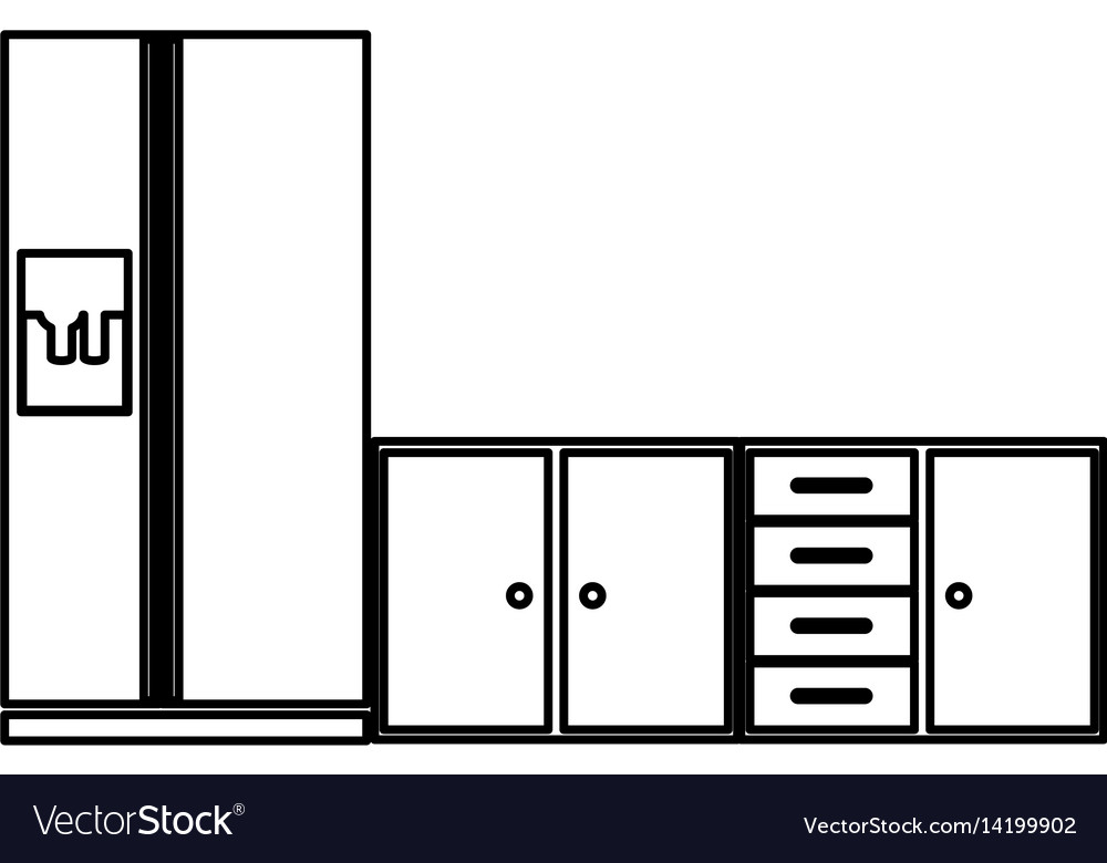 Monochrome contour lower kitchen cabinets