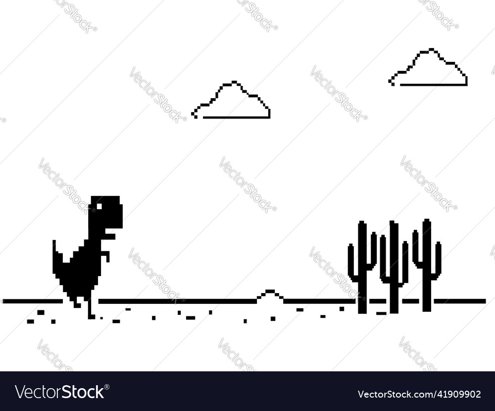 No Internet Pixel Dinosaur Game