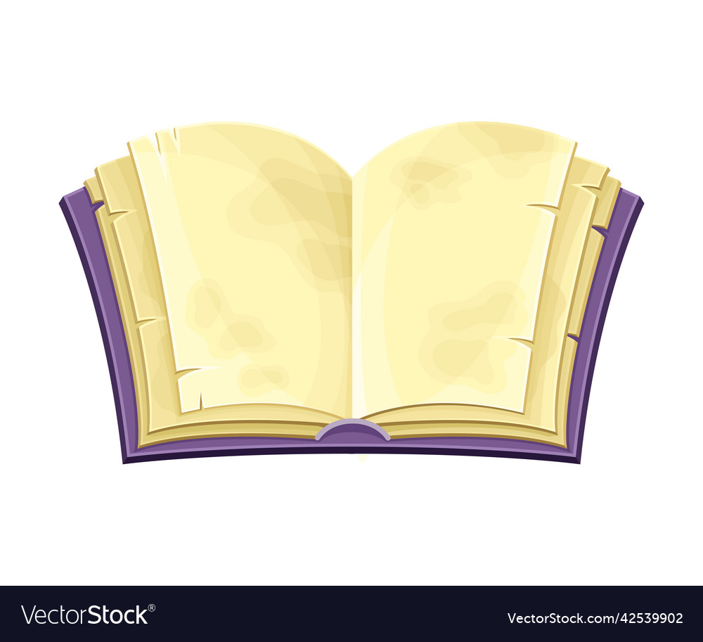 Open spell book with old pages as magical object