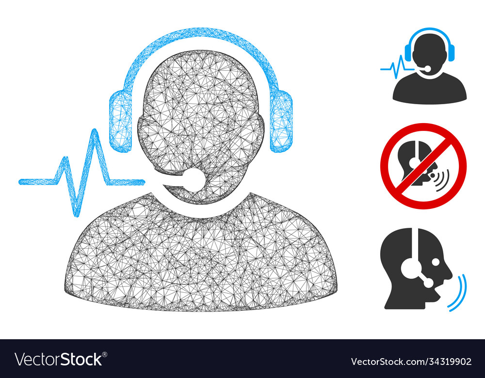 Operator signal polygonal web mesh vector image Operator signal polygonal web mesh