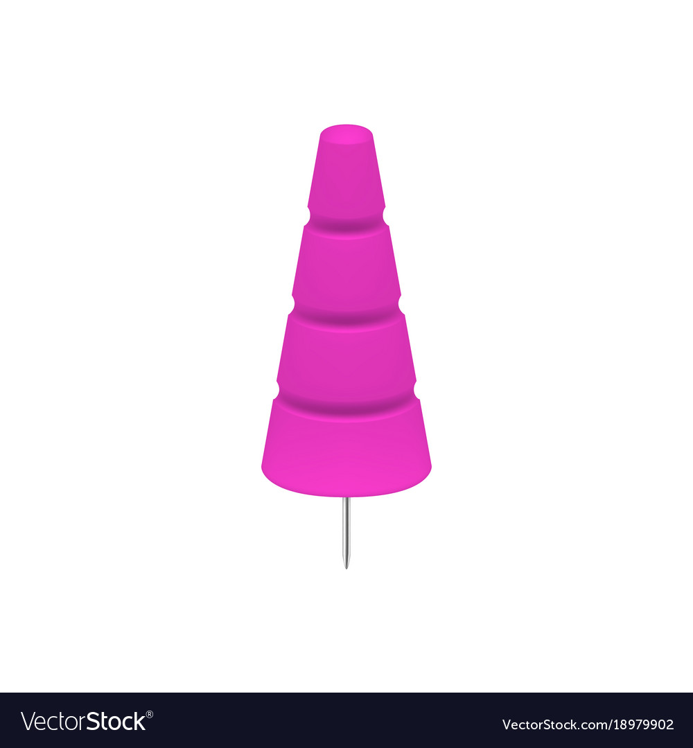 Pink push pin in shape of tree
