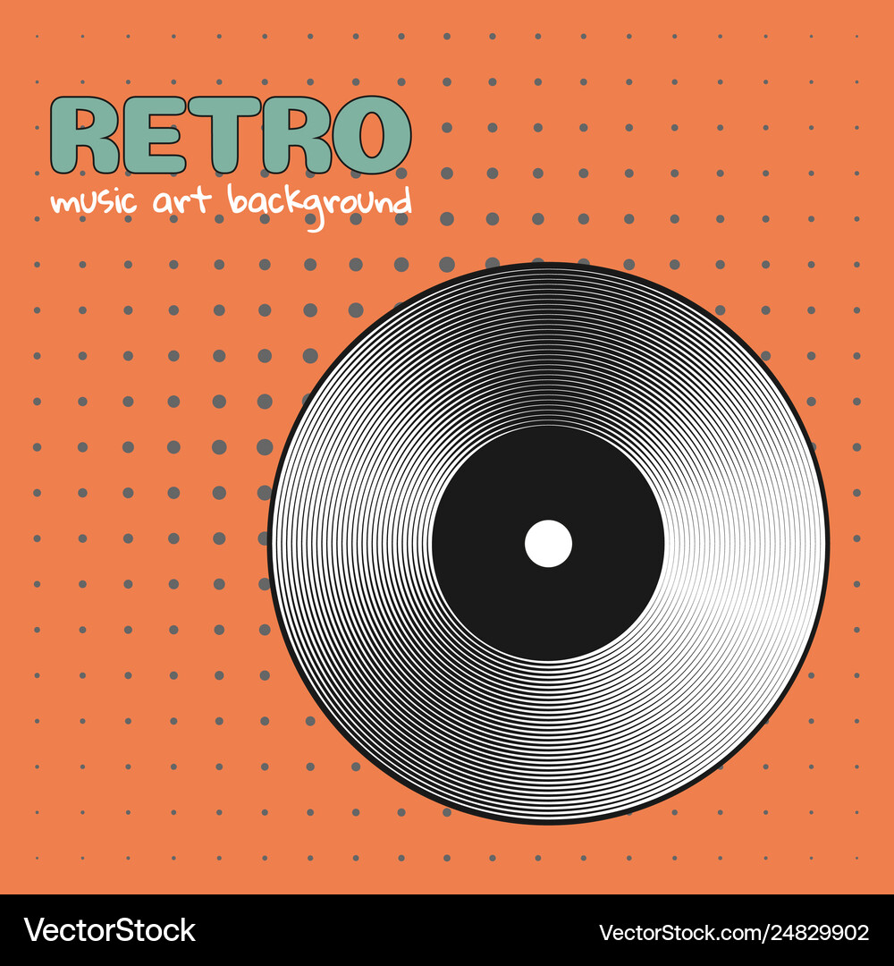 Poster Vinyl Player Record Music Label Logo Vector Image