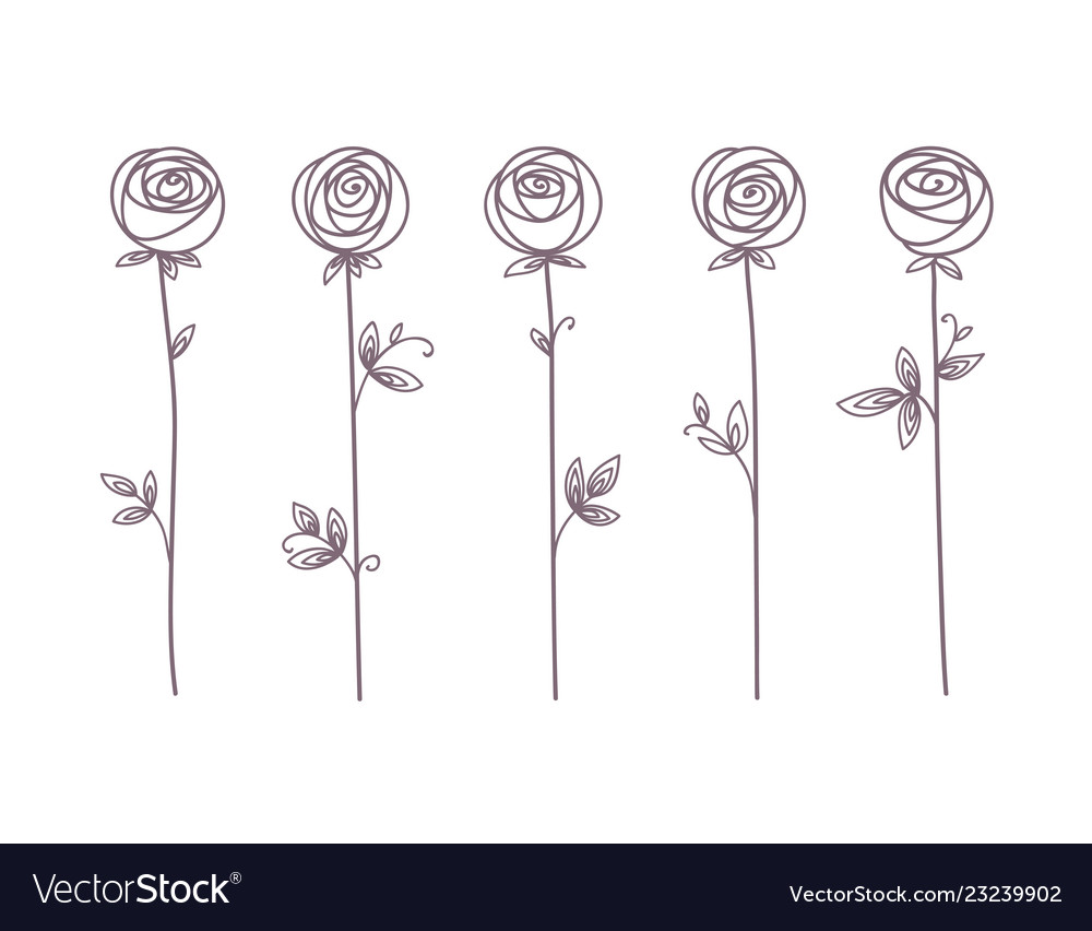 Rose stylized flower symbol Royalty Free Vector Image