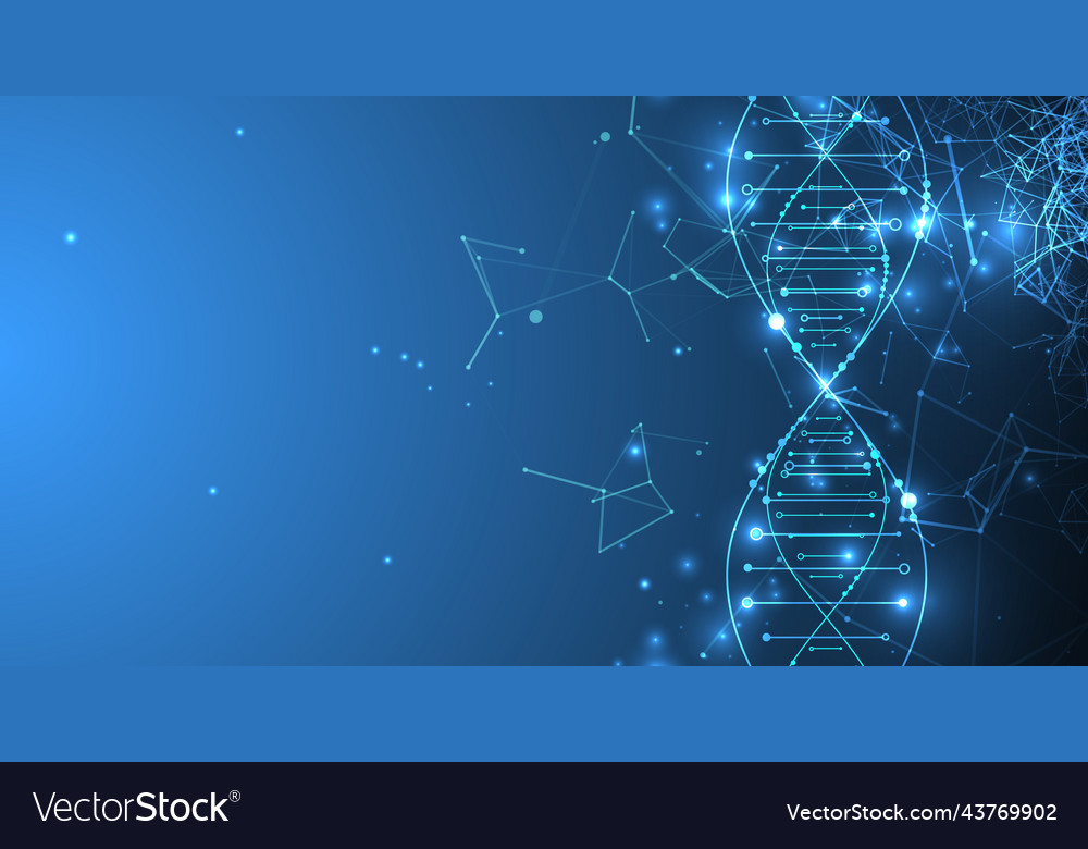 Science template wallpaper or banner with a dna Vector Image