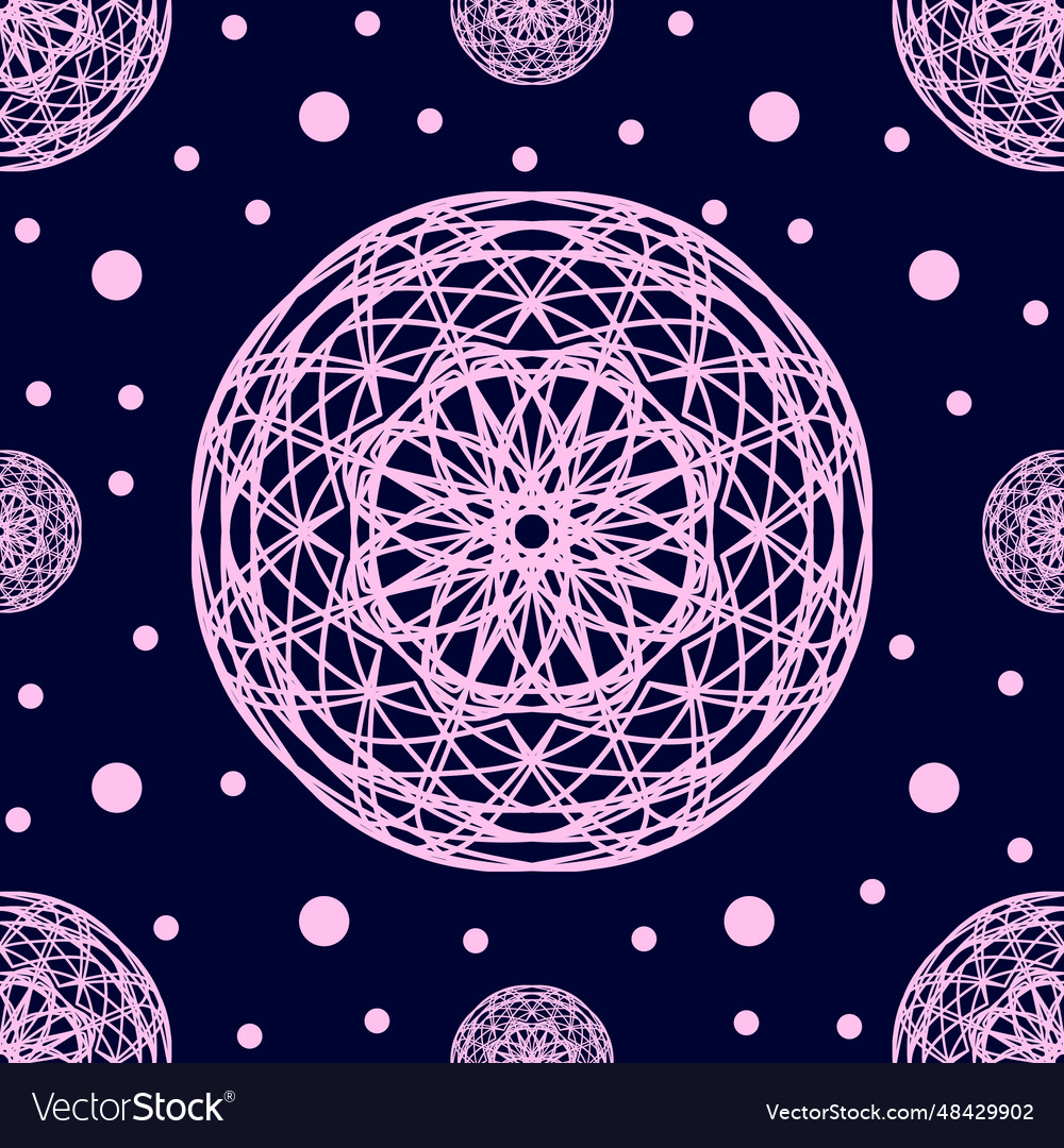 Seamless pattern of abstract shapes in pink color vector image Seamless pattern of abstract shapes in pink color