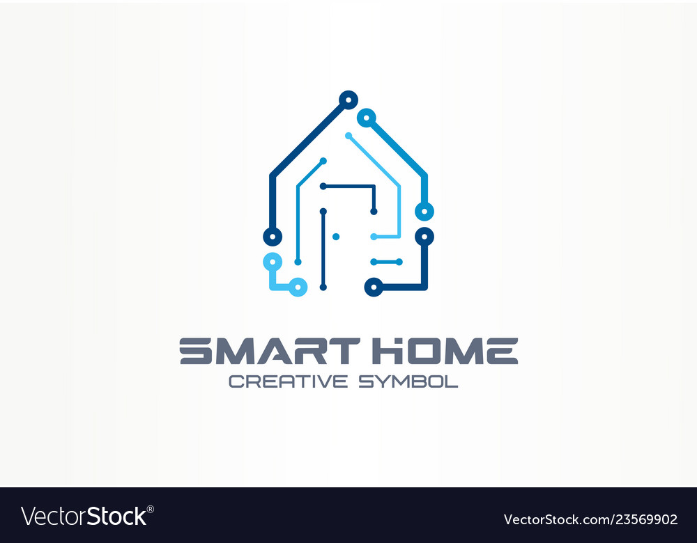 Smart home creative symbol technology concept Vector Image