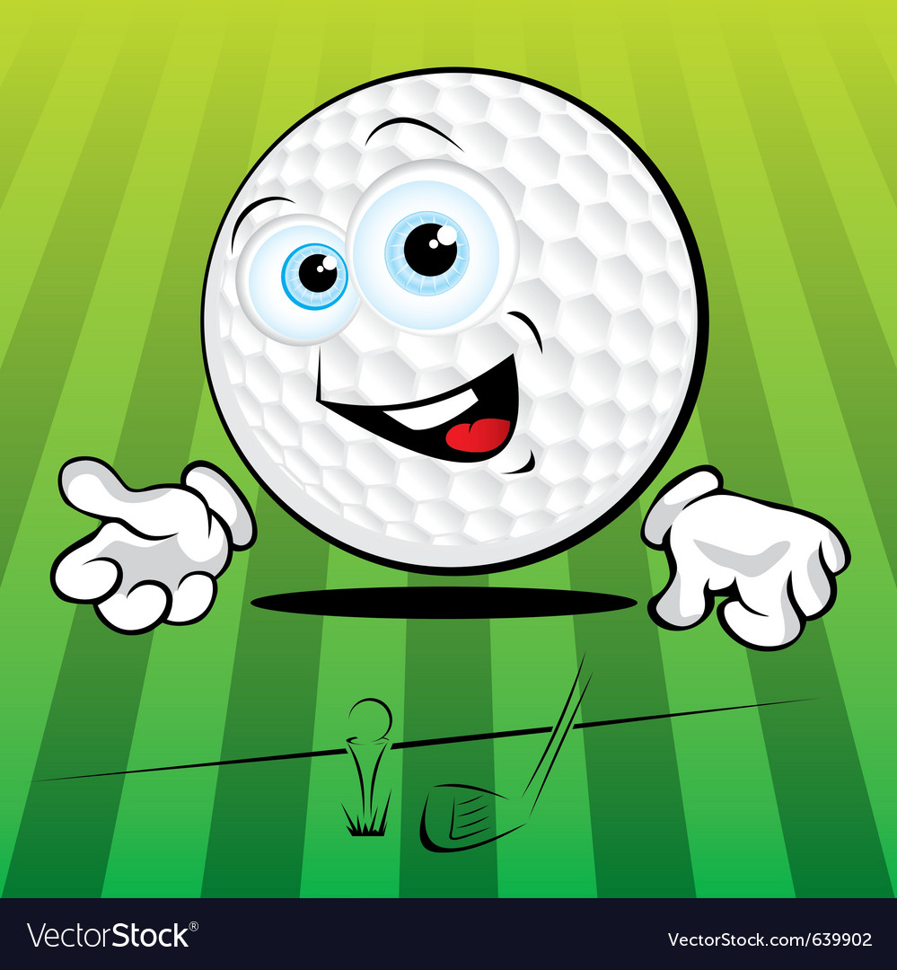Smiling golf ball Royalty Free Vector Image - VectorStock