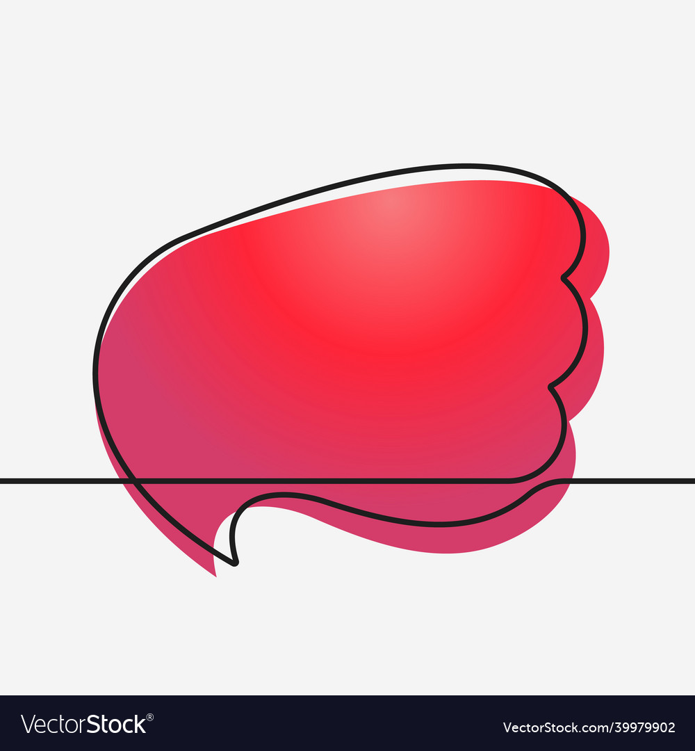 Speech bubble flow liquid shape continuous line vector image Speech bubble flow liquid shape continuous line