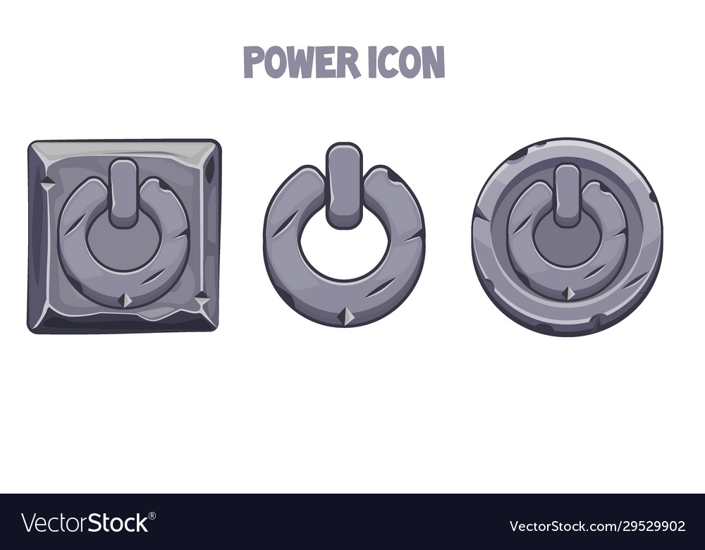 Stone power icons different shapes for menu