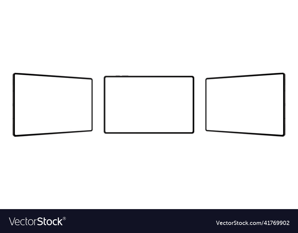 Tablet computers mockups with horizontal screens vector image Tablet computers mockups with horizontal screens