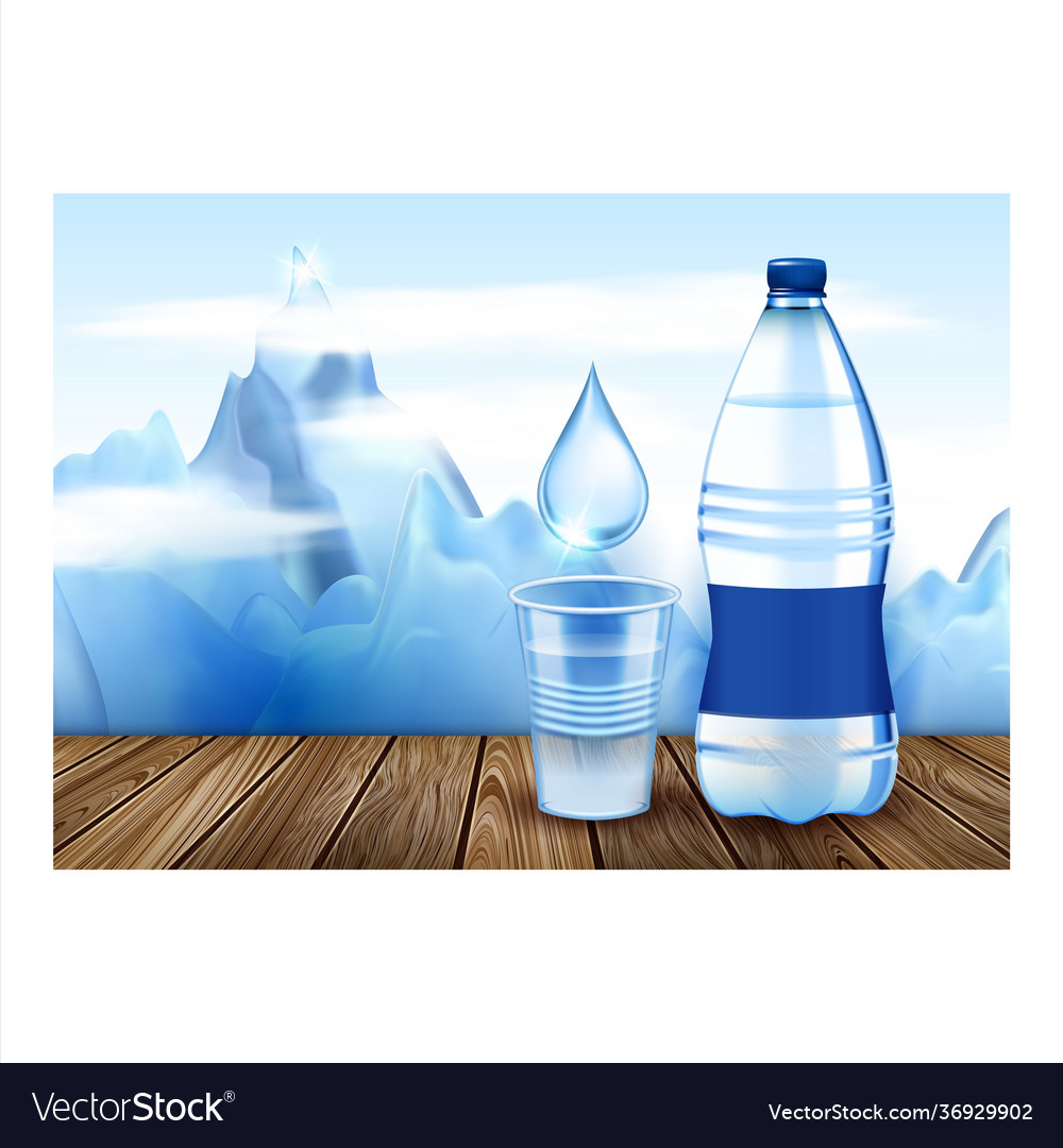 Water healthcare drink promotional poster vector image Water healthcare drink promotional poster