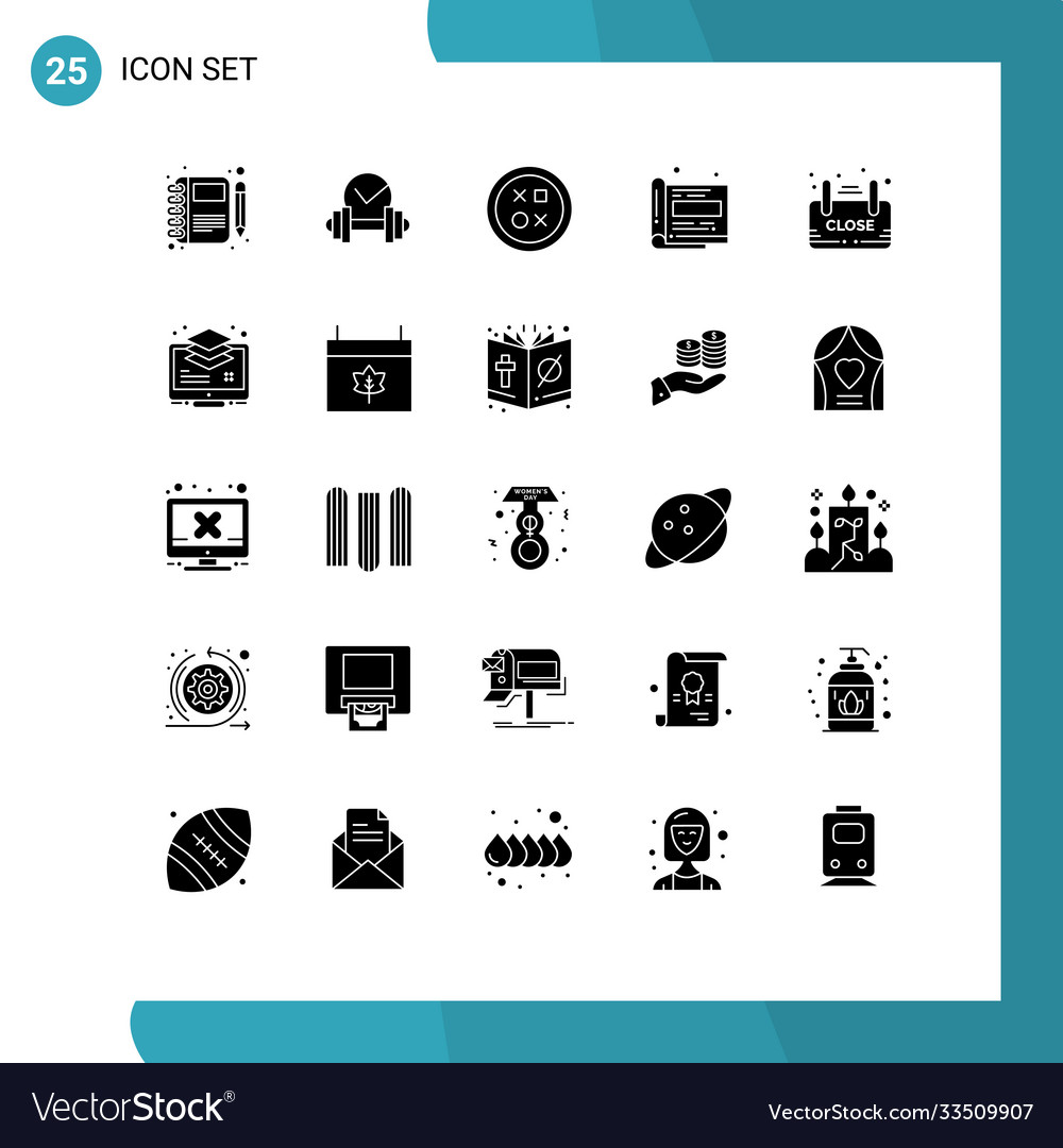 25 user interface solid glyph pack modern