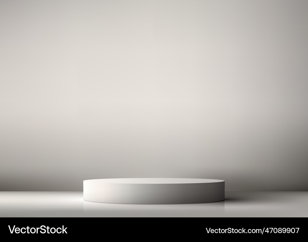 3d realistic mockup display empty white podium Vector Image