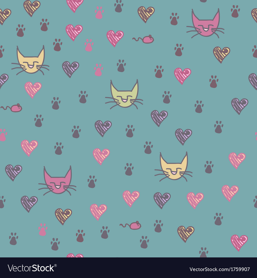 A seamless pattern of cats footprint prints Vector Image