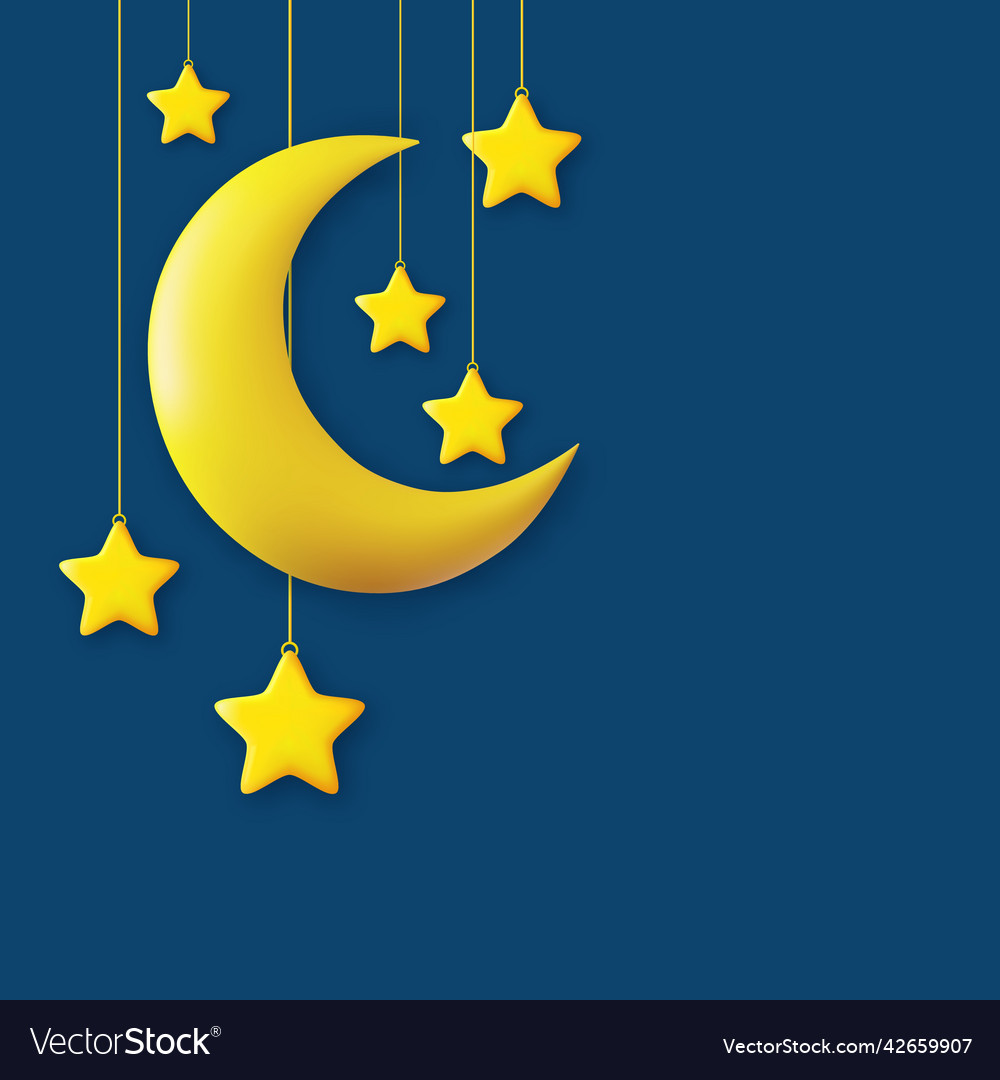 Abstract moon or crescent with stars