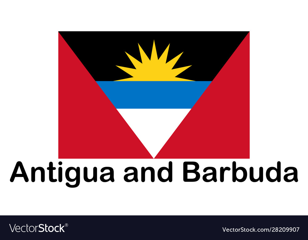 Antigua and barbuda flag official colors Vector Image