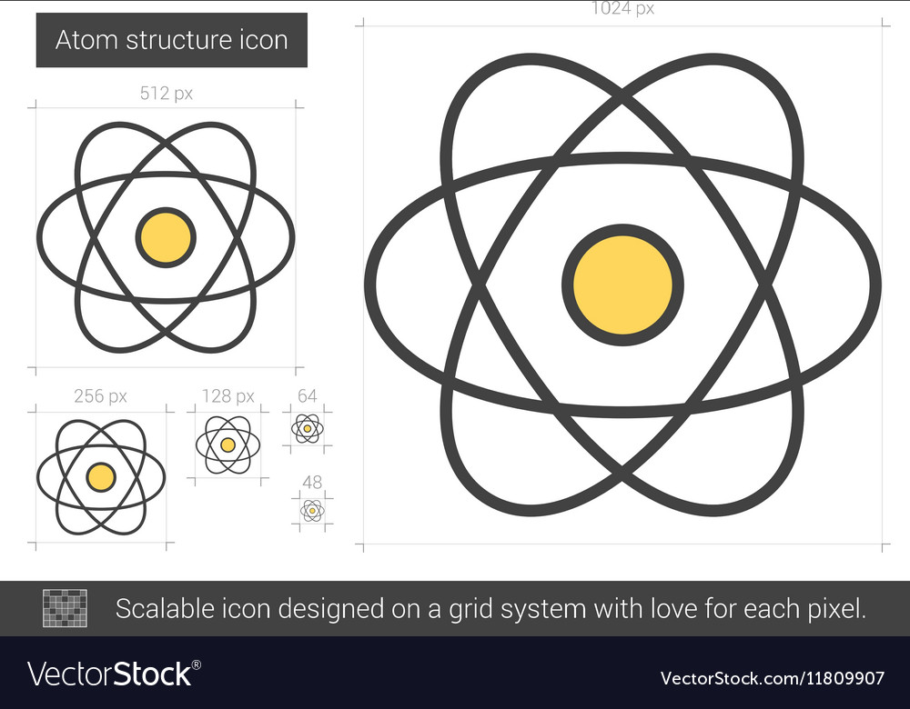 Atom structure line icon