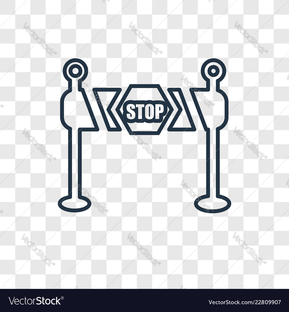 Barrier concept linear icon isolated vector image Barrier concept linear icon isolated