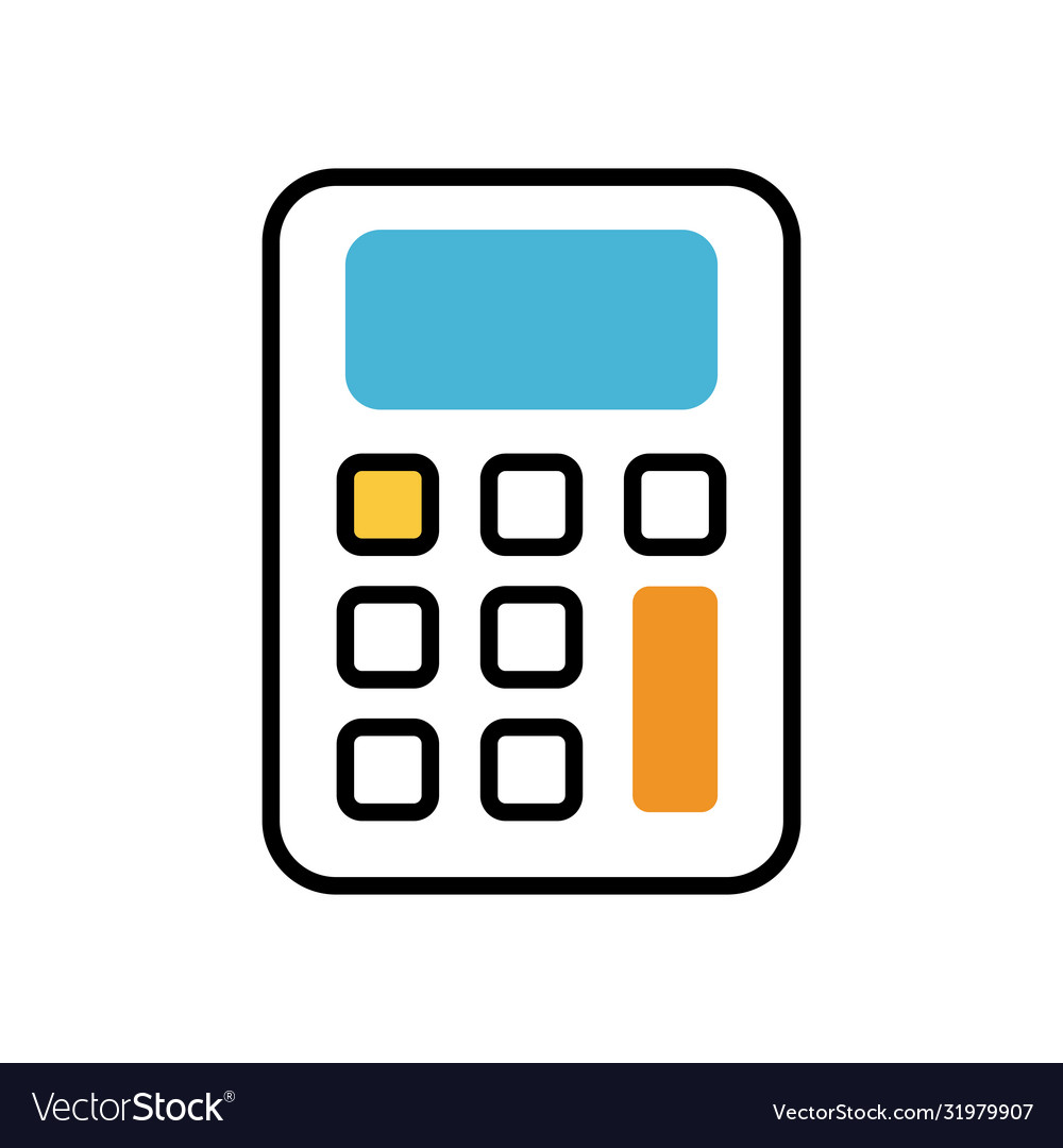 Calculator math device fill style icon
