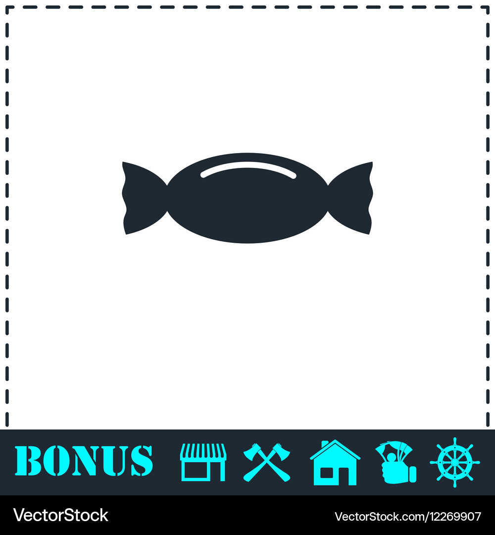 Candy icon flat Royalty Free Vector Image - VectorStock