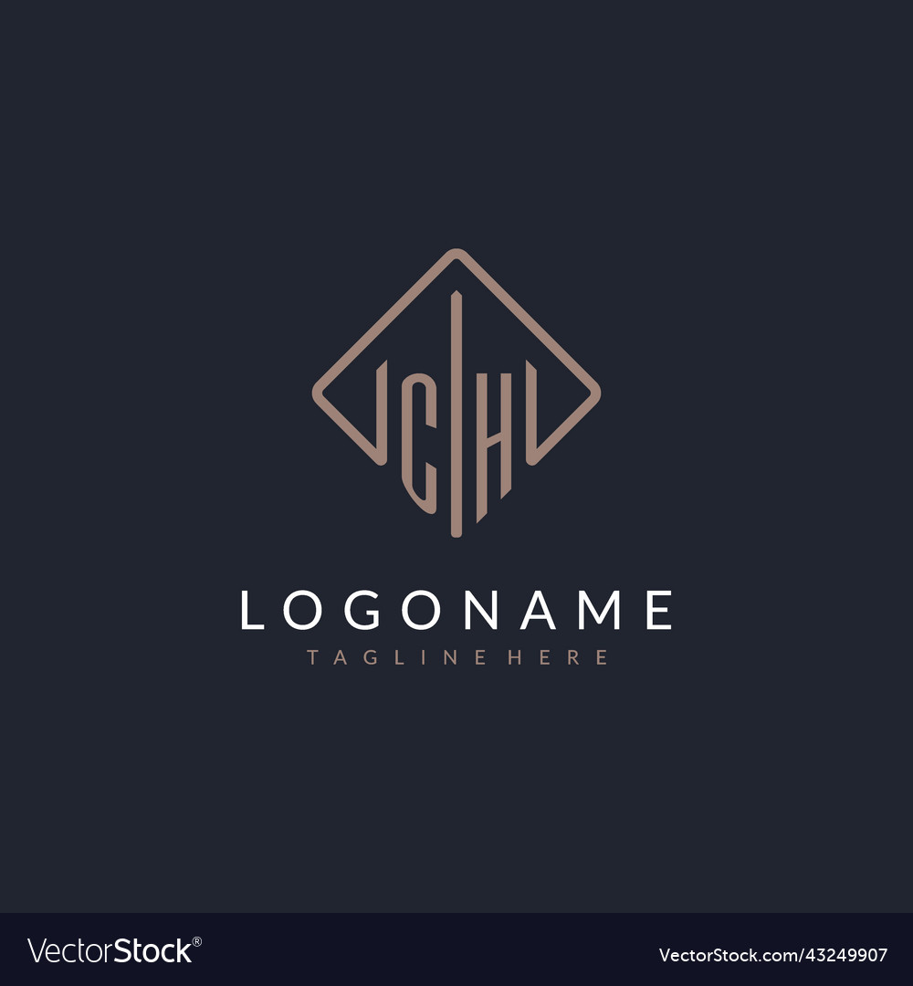 Ch initial logo with curved rectangle style design