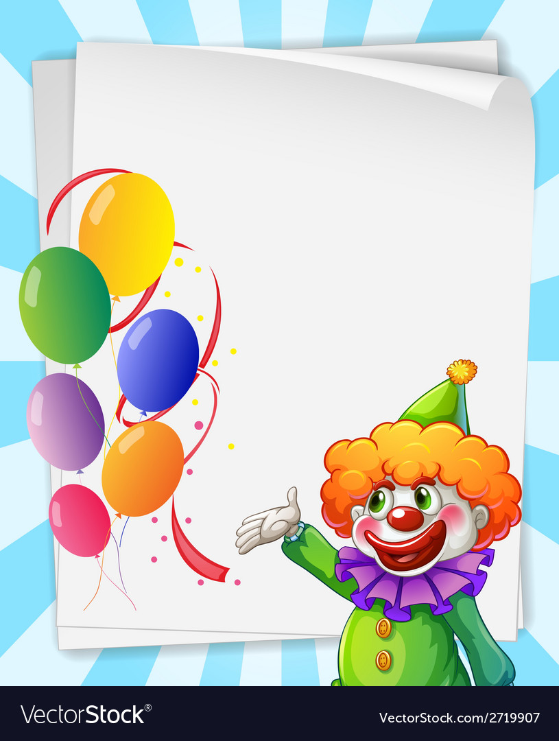 Clown Invitation Royalty Free Vector Image Vectorstock Clown Invitation Vector Image