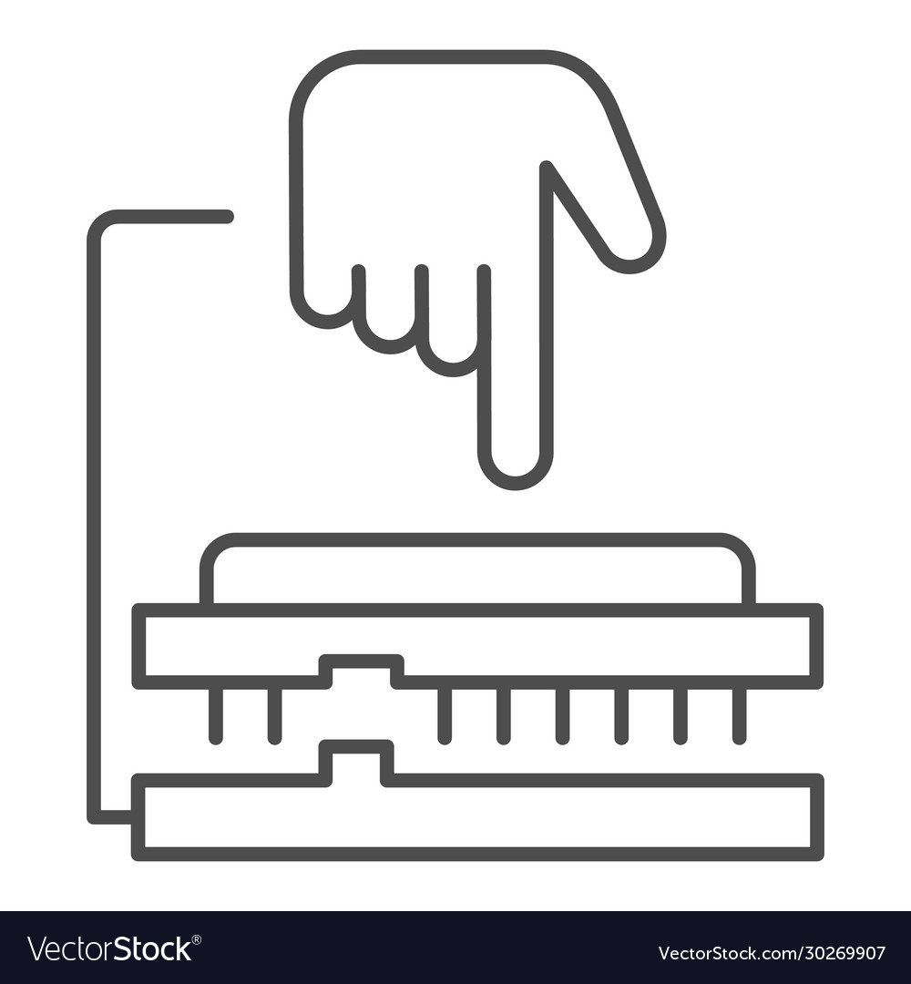Cpu soket thin line icon processor integrating vector image Cpu soket thin line icon processor integrating