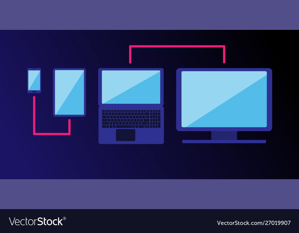 Cross-platform web content devices Vector Image Cross-platform web content devices