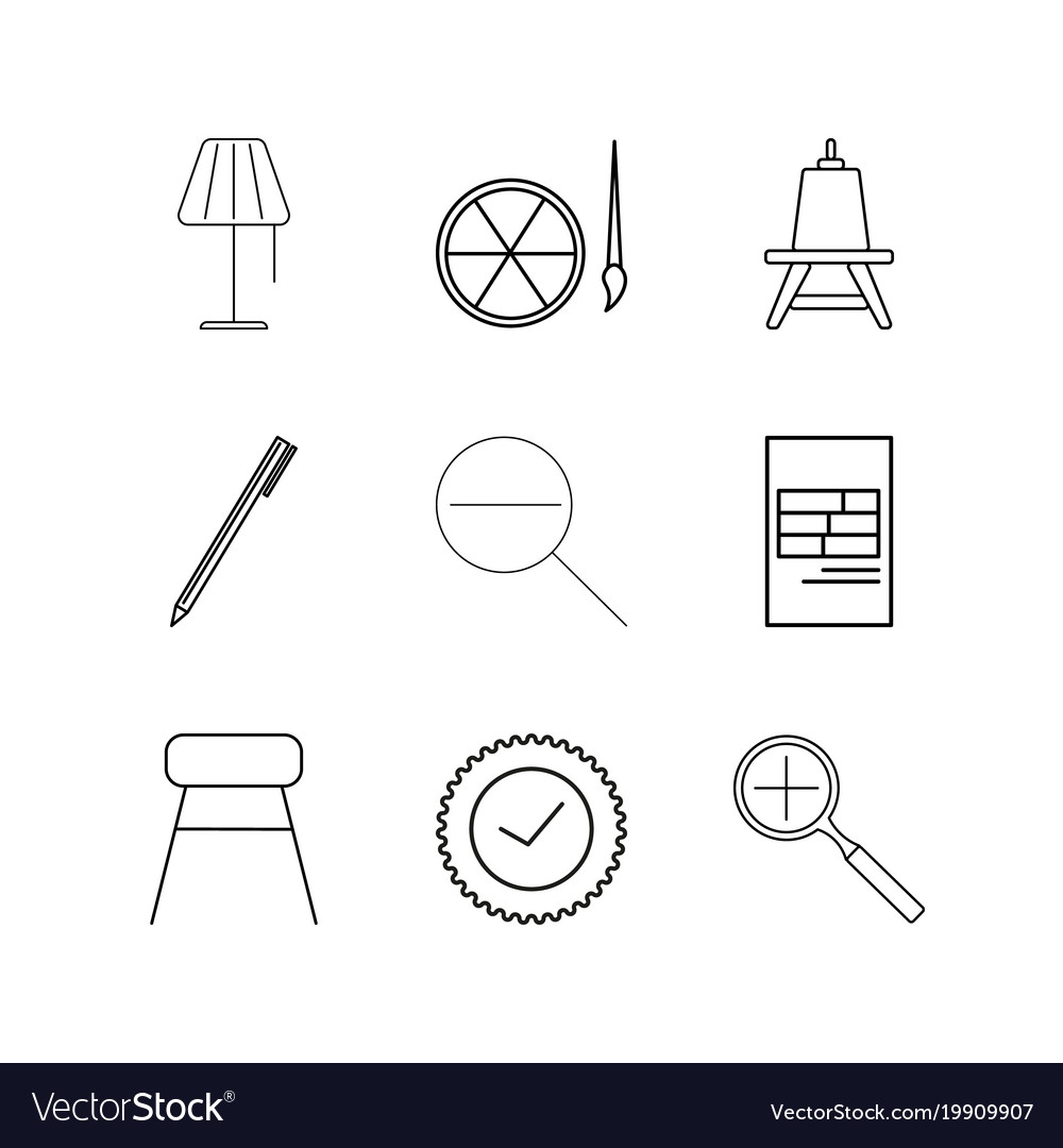 Design elements linear icon set simple outline