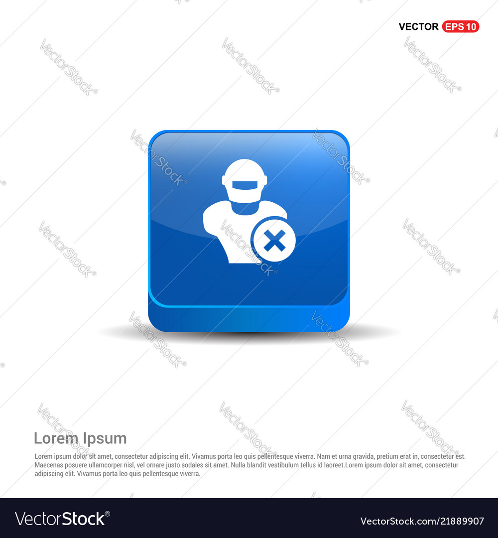 Hacker icon - 3d blue button vector image Hacker icon - 3d blue button