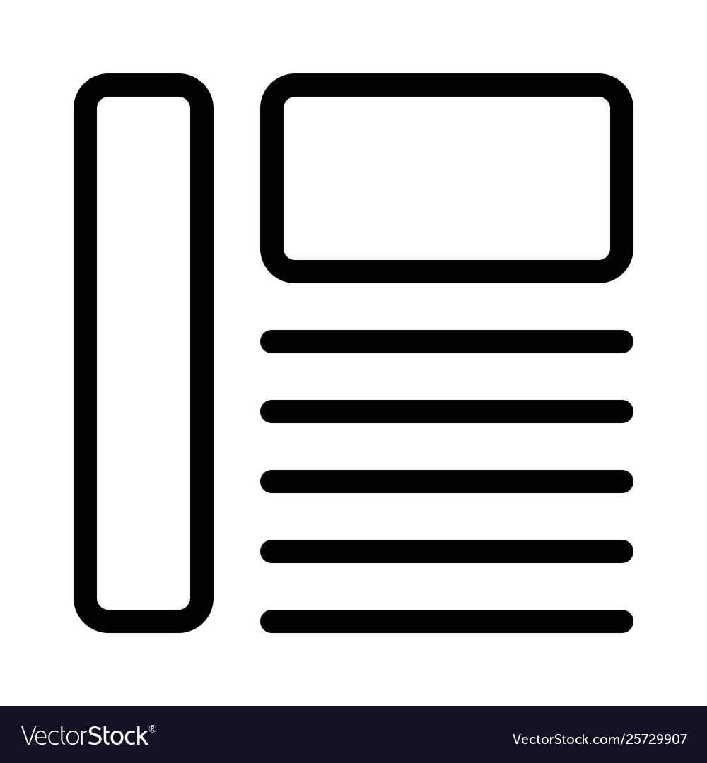 Header with side column to left and text body part vector image Header with side column to left and text body part