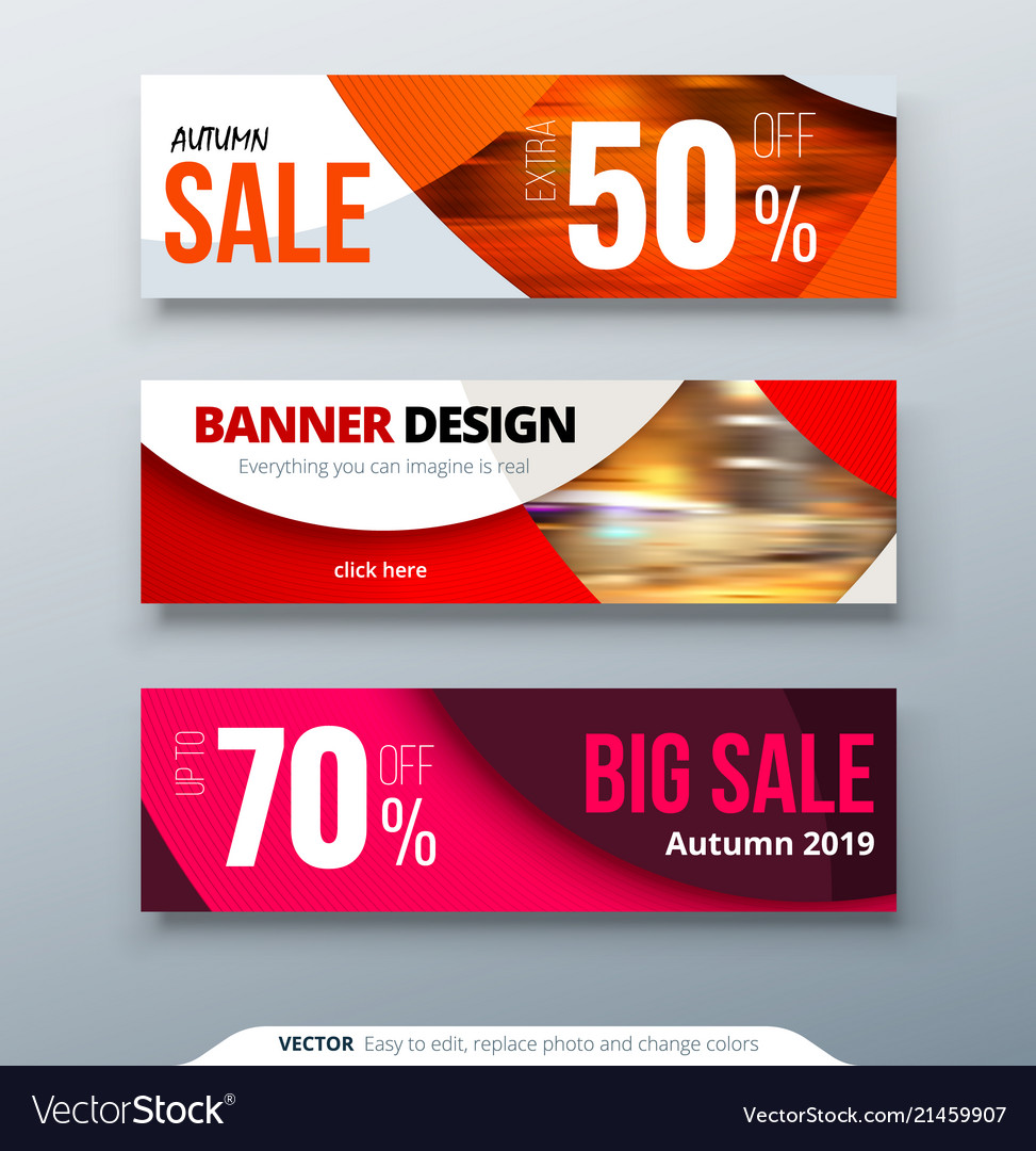 Horizontal web banner templtes with circles Vector Image