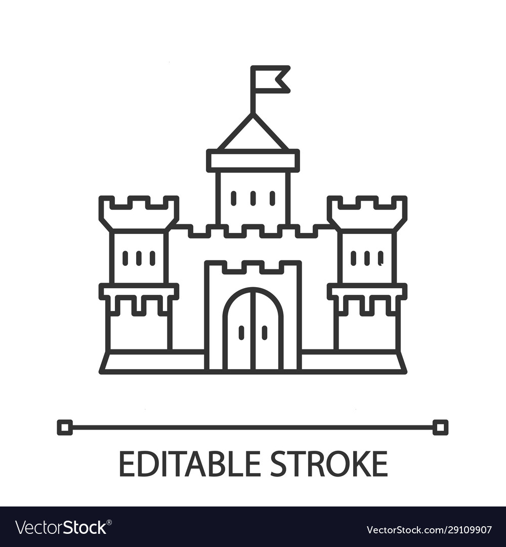 Medieval castle linear icon Royalty Free Vector Image